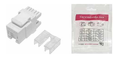 Rj45 Cat6 Keystone Femea Branco Anti-pó Pacote Com 4 Pçs