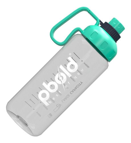 Botella Termo De Agua Gym Gimnasio Pbold Con Medicion Verde