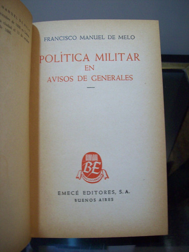 Adp Politica Militar En Avisos De Generales F Manuel De Melo