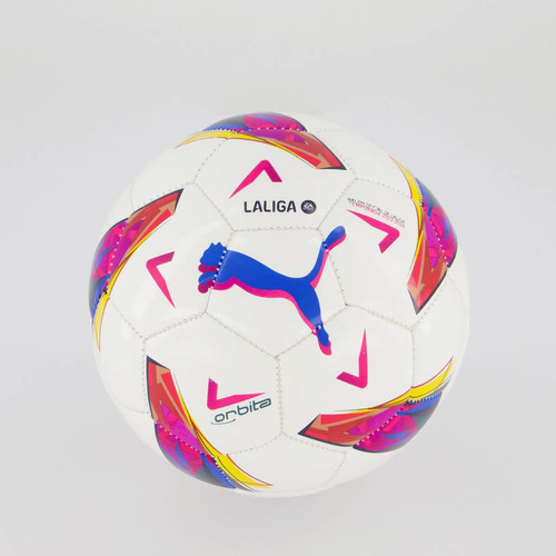 Mini Bola Puma Orbita Laliga 1 Ms Branca E Rosa