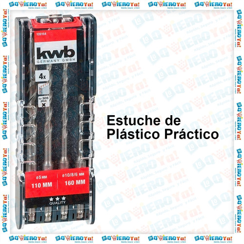 Juego Mechas Brocas Kwb Sds Plus X 4 Uni. 5-6-8-10mm 109164