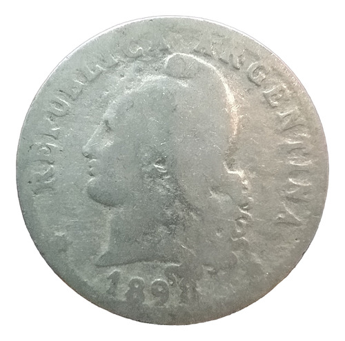 Antigua Moneda 20 Centavos Níquel Argentina 1898 Cj# 54