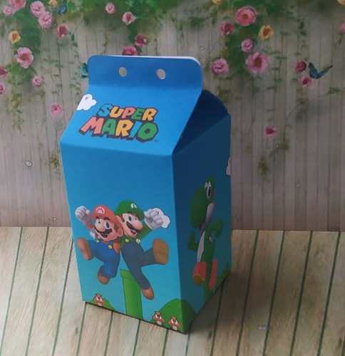 Imagem 3 de 3 de 10 Caixas Milk Lembrança Festa Super Mario Bros