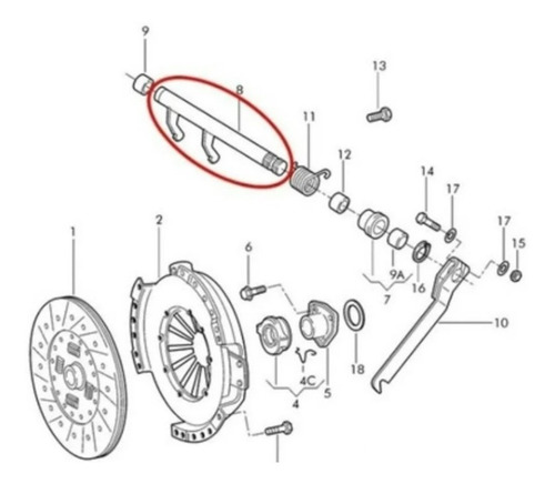 Garfo Embreagem Vw Saveiro - Bola G3 G4 Motor Ap 1.6 1.8 2.0