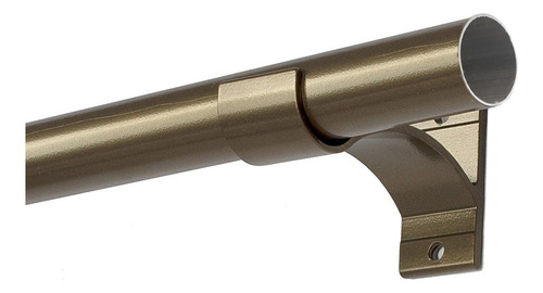 Kit Varão Cortina Simples Cromado 28mm 2,50 Metros Alumínio Cor Ouro Velho