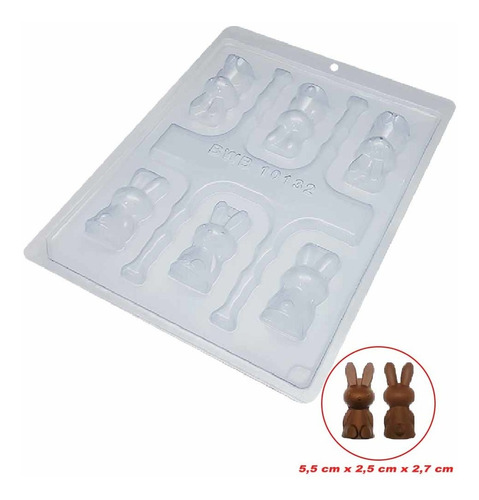 Forma De Silicone Coelho Sentado Mini Cód.10132 Bwb