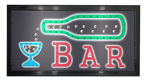 Aviso Letrero Led Luminoso Bar 