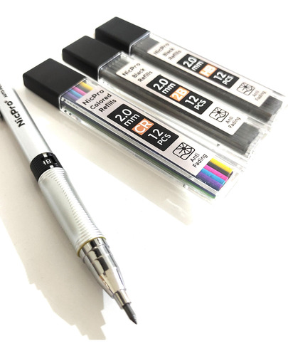 Kit De Dibujo/sketchbook/lápiz Mecánico Nicpro+3pack De Mina