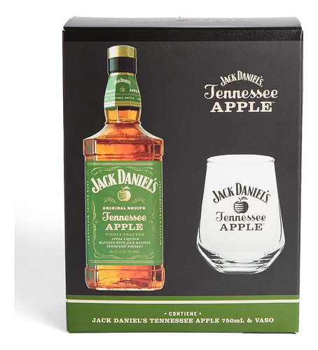 Pack De Regalo Whiskey Jack Daniel's Apple 750cc + Vaso