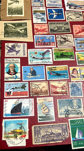 Sello Correo Aviones Barcos Autos 84 Estampillas Del Mundo (Usado)