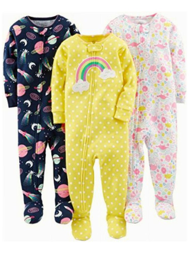 Simple Joys By Carter's Girls' Conjunto De 3 Pijama De