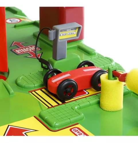 Pista Brinquedo Lava Rápido Carrinho Infantil Posto Garagem MDF Carrinhos