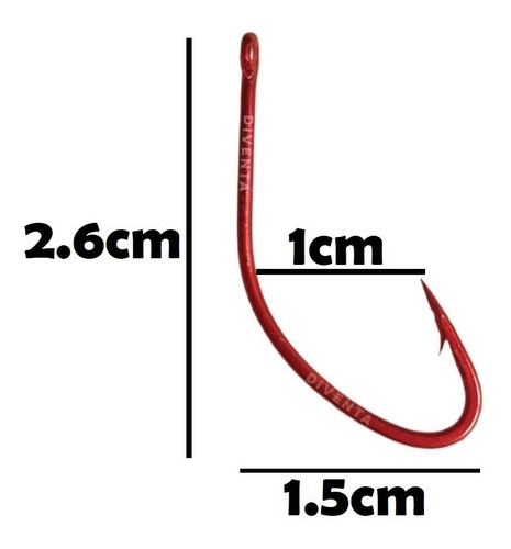 Imagen 2 de 4 de Anzuelo Blister Akita 12002 Rojo X-fish Ideal Lisa Pejerrey