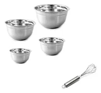 Comprar Conjunto De Bowls Tigelas De Inox + Batedor Tipo Pera Inox