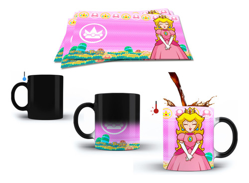 Taza Magica Personalizada Mario Bros Con Nombre Modelo 3