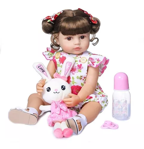 Boneca Bebê Reborn 100% Silicone Realista Original 55cm