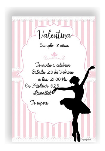 Mini Kit Imprimible Silueta Bailarina Ballet+ Inv Digital