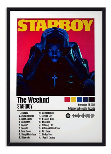 Cuadro - Póster Enmarcado The Weekend Starboy