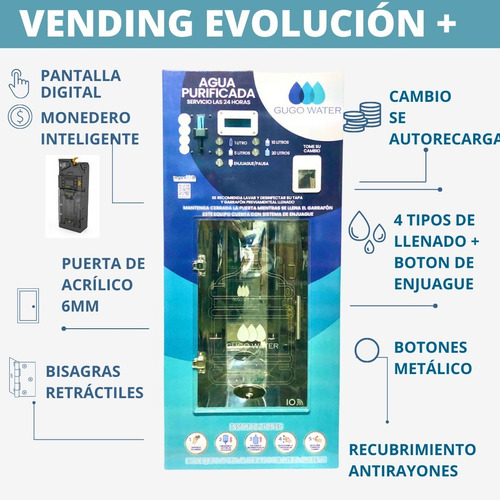 Vending Ventana Despacho Agua Purificada Evolucion Gold