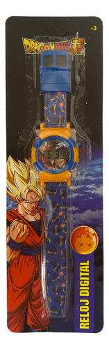 Reloj Digital De Dragon Ball | Diseño Goku Azul Claro Naranja Azul