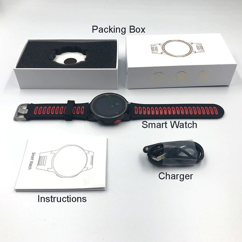 Imagem 4 de 10 de Smart Watch S20 1,3 Full Touch Screen + Pulseira Vermelha
