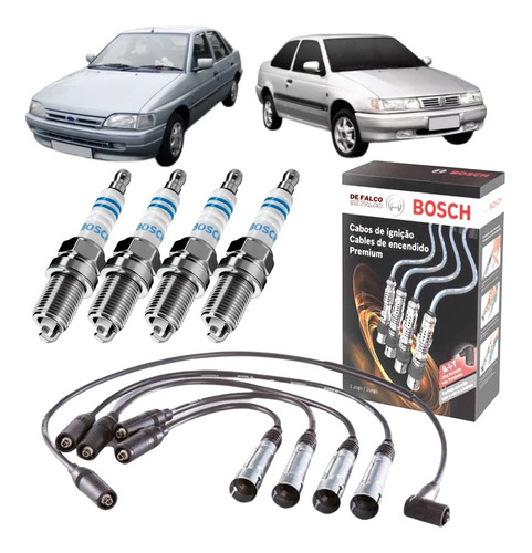 Kit Cabos E Velas Bosch Escort Ap 1.8 2.0 1993 1994 Álcool