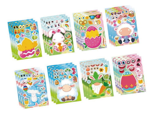 24 Piezas De Pegatinas De Pascua Para Niños, Pegatinas