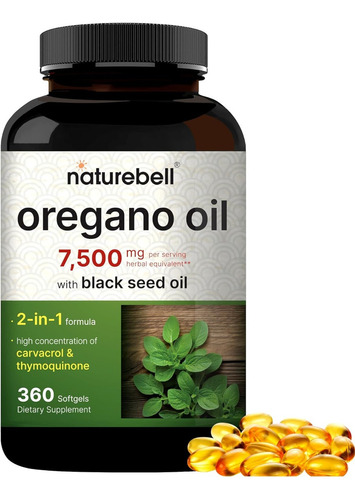 Oil Of Oregano 7500 Mg X 360 Softgels | Naturebell Usa