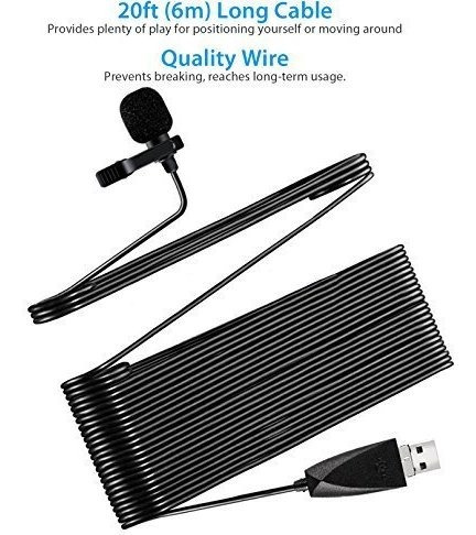 Microfono Usb Zaffiro Lavalier Mic Solape Clip En El Microfo