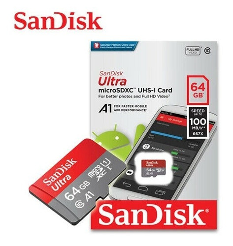 Memoria Micro Sd Sandisk Ultra 64gb Clase 10 Switch