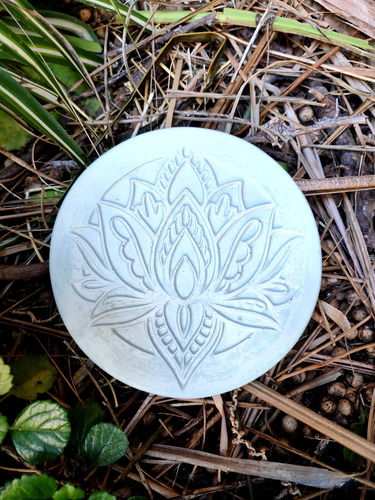 Plato Flor De Loto Artesanal - Alfa Y Omega Verde Grande