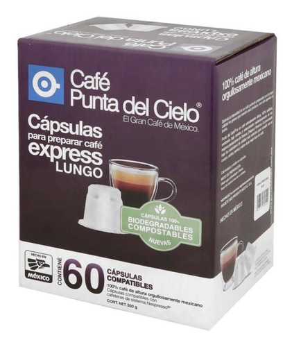 Café Express Lungo Punta Del Cielo Compatible Nespresso 60pz