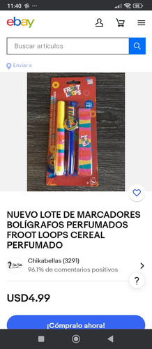 Set De Lapicero Y Marcador Perfumado Froot Loops