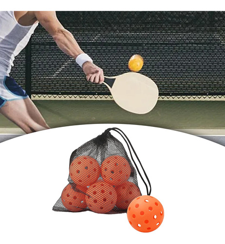 6 Piezas Pickleball Balls Outdoor Pickle Balls Para Naranja