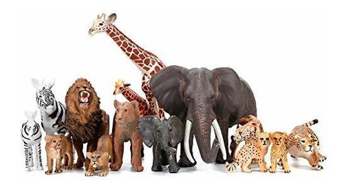 Safari Zoo Animales Figuras Juguetes, 14 Piezas Realista De 