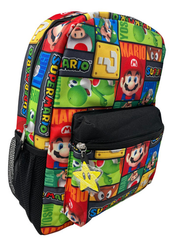 Maleta Escolar De 16'' Estampado De Personaje Super Mario