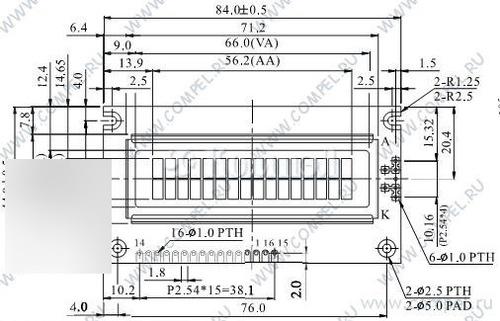 Display Lcd Wh1602a-tmi Lcd 16x2