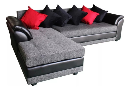 Sofá Cama Mustang De Felpa, 2 Cuerpos, Moderno, Negro