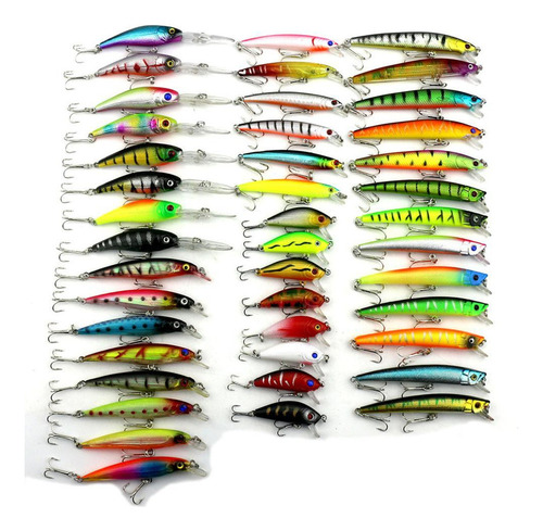 D1y: 43 Piezas De Señuelos De Pesca Múltiple Accesorios De