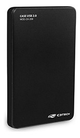 Case Gaveta P/ Hd Externo 2,5 Usb 2.0 Preta Vermelha Cinza