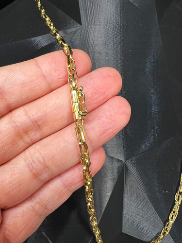 Corrente Cordão Baguete Duplo 13 Gramas 70cm Ouro 18k