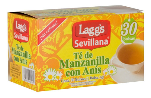 Té De Manzanilla Con Anis Lagg´s 30 Sobres