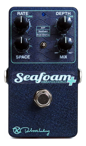 Coro Vibrato Keeley Seafoam Plus - Co. Cor do pedal de efeitos: azul/retalhos