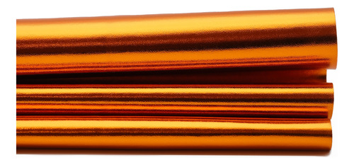 Tela Simil Cuero Napa Metalizada Naranja Rollo 40mt X 1,4mt