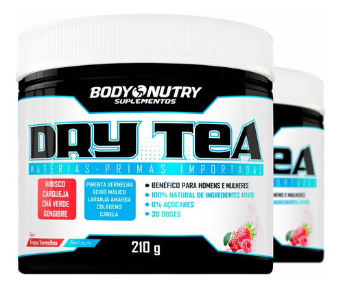 Chá Diurético Dry Tea 210g Detox Body Nutry Seca Barriga Sabor Frutas Vermelhas