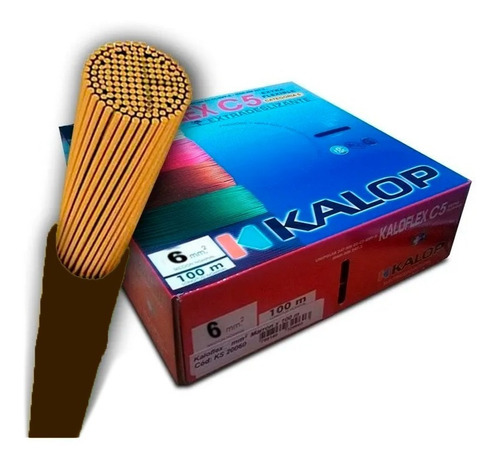 Cable Unipolar Kalop Normalizado 6mm Marron C5 Rollo 100 Mts