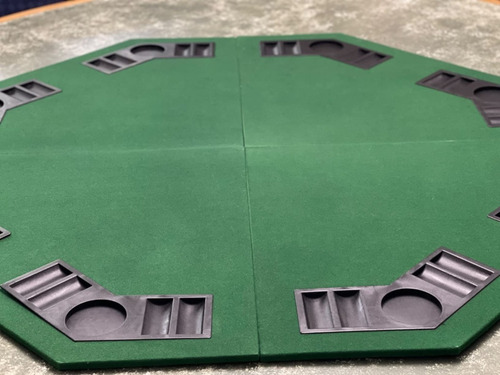 Alfombrilla Póquer Plegable 8 Jugadores Tapete De Mesa Paño Verde Oscuro