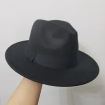 Comprar Sombrero Negro Fedora Ala Ancha Hat Hombre Mujer Unisex 