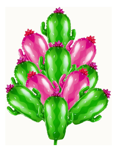 Navidad Globo Con Forma De Cactus Verde, 5 Piezas, Película
