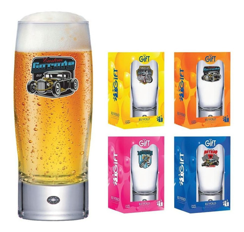 Copos De Cerveja Frases Motors Coleção 4 Pcs Strange 300ml Cor Incolor